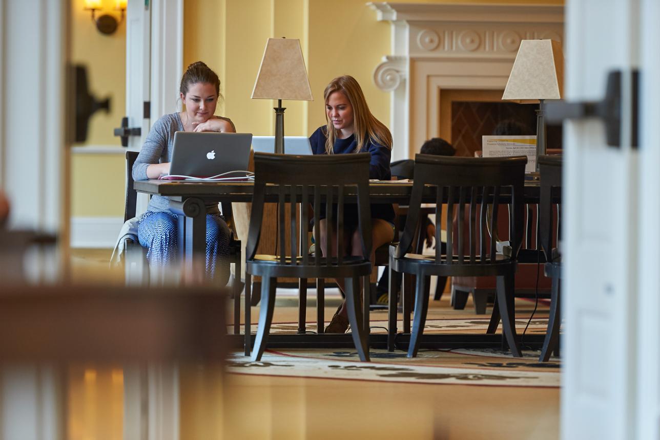 business students studying